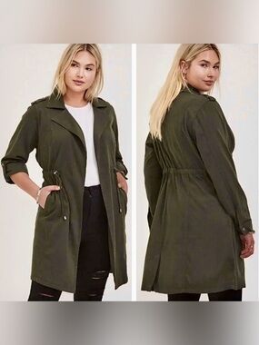TORRID OPEN FRONT TRENCH JACKET